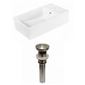 American Imaginations 19-in. W Above Counter White Vessel Set For 1 Hole Center Faucet AI-31402